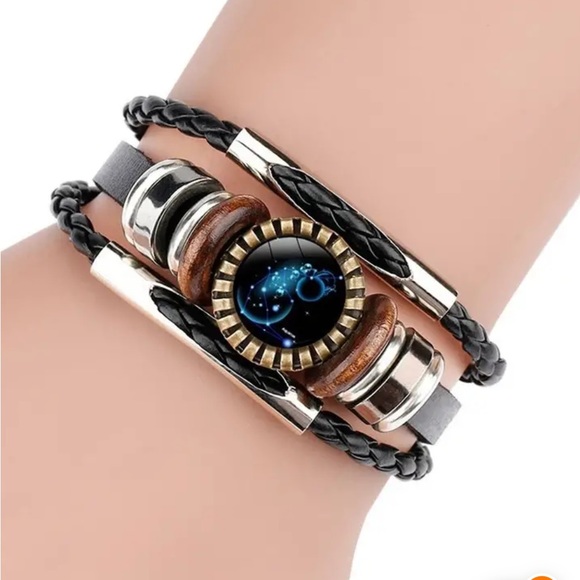 AQUARIUS Constellation Beaded PU Leather And Charm Bracelet ♒️ - Picture 3 of 6
